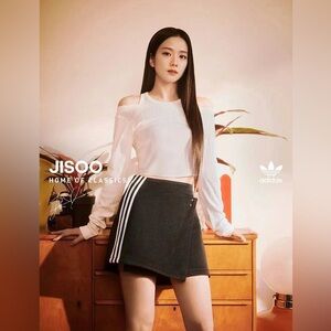 Adidas Black Mini Skirt with White Stripes